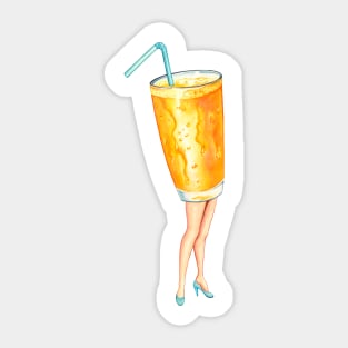 Orange Juice Pin-up Sticker